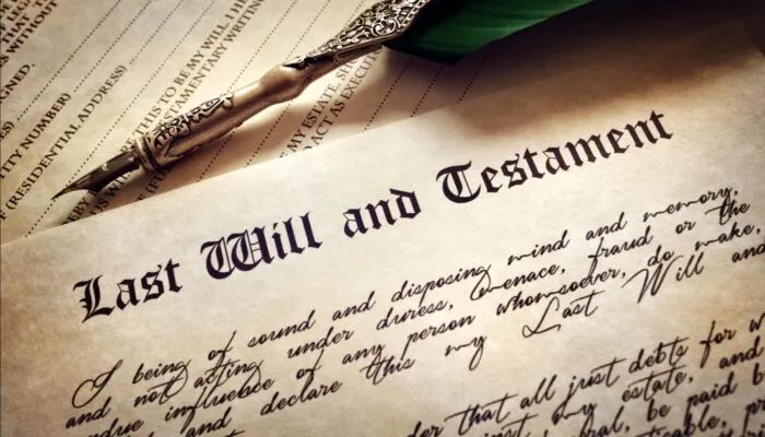 last will and testament receive inheritance bankruptcy